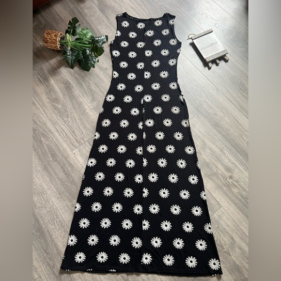 Charlotte Russe 90s Y2K Daisy Flower Slinky Sleeveless Maxi Dress. Size S - Picture 5 of 12